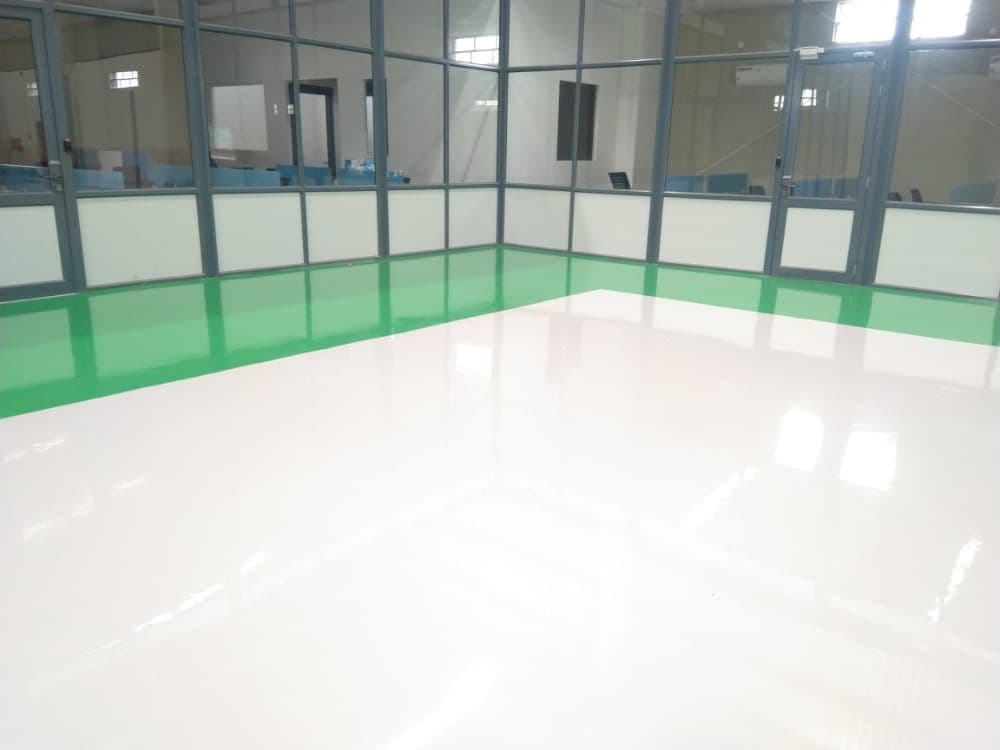 Epoxy flooring in assembly area