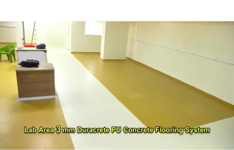 PU concrete flooring in a laboratory